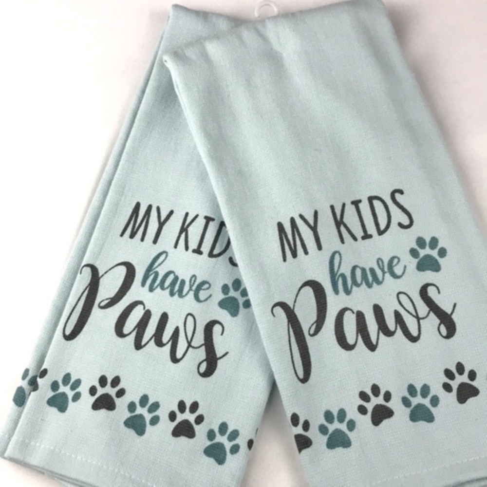 Casaba - 4/$98 - ‘My kids have paws’ Dish towels. Set of 2. NWT.